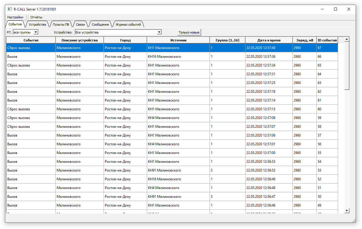Программное обеспечение "R-CALL Мониторинг"